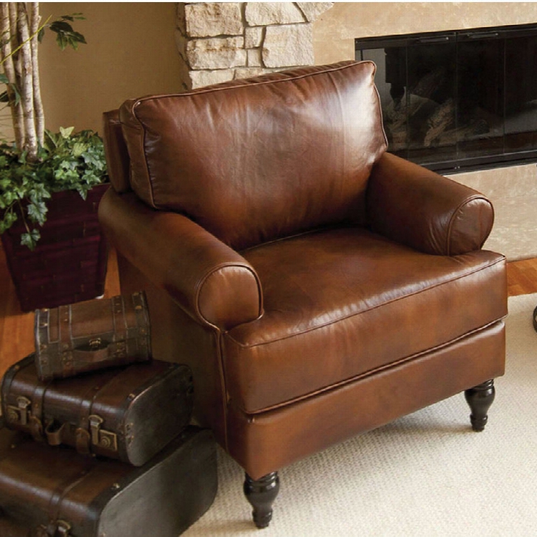 Elements Fine Home Braxton Bicast Leather Club Chair In Coffee Bean