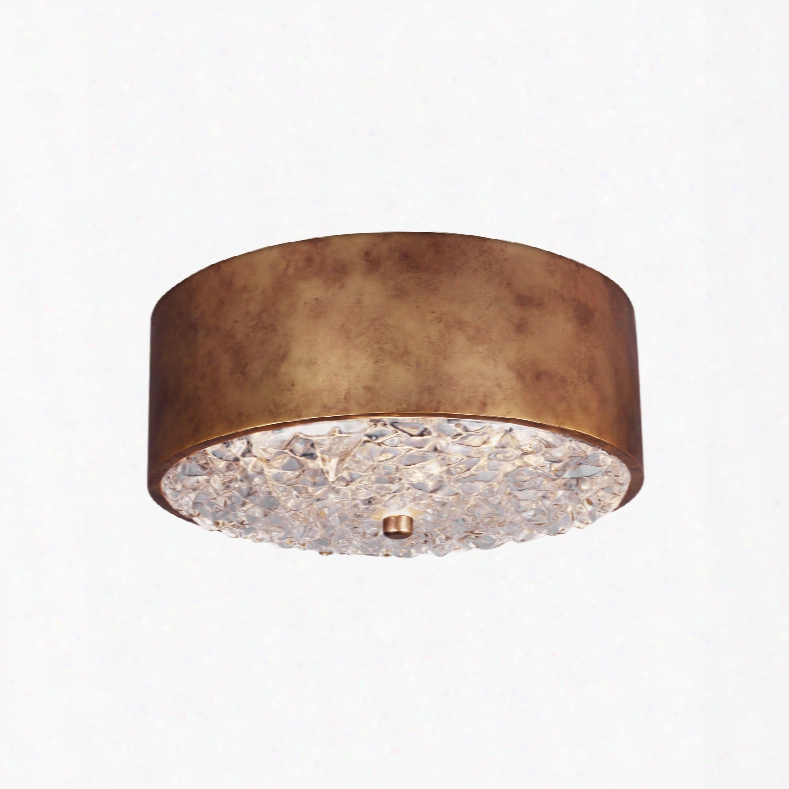 Murray Feiss Dori 2-light Flushmount In Antique Bburnished Brass