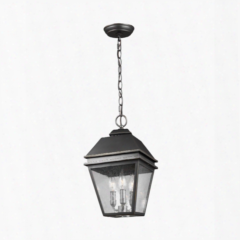 Murray Feiss Herald 3-light Outdoor Pendant Lantern In Antique Bronze