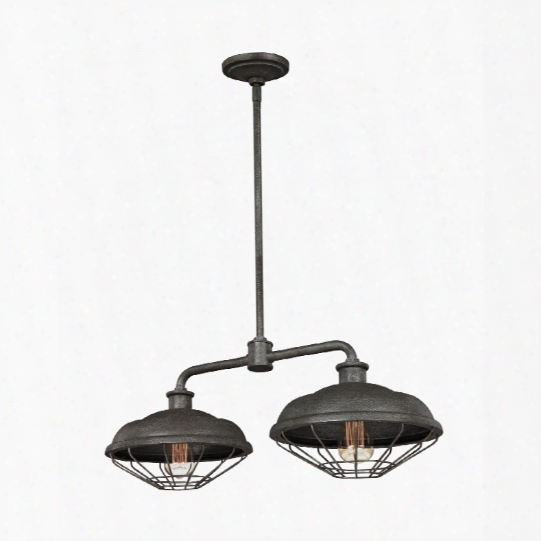 Murray Feiss Lennex 2-light Island Chandelier In Slated Grey Metal