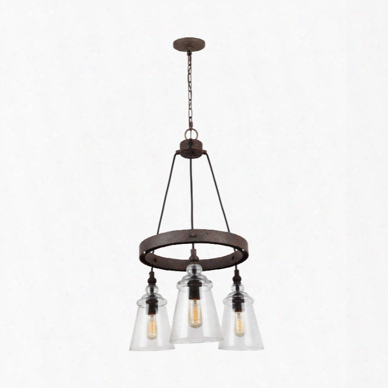 Murray Feiss Loras 3-light Chandelier In Dark Weathered Iron