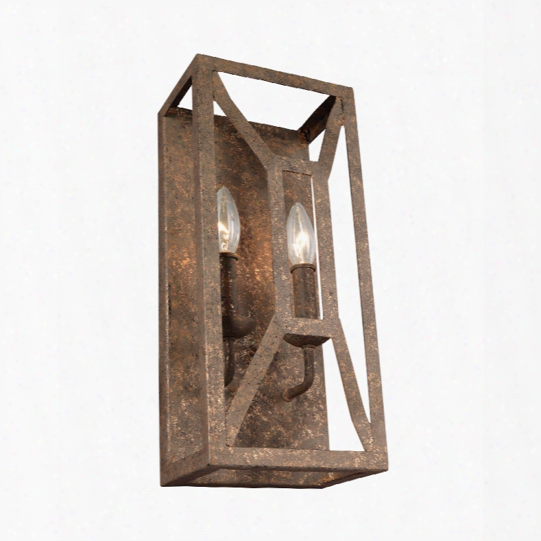 Murray Feiss Marquelle 2-light Wall Sconce In Distressed Goldleaf