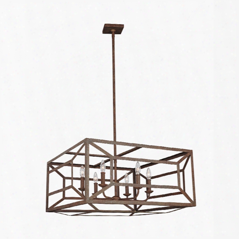 Murray Feiss Marquelle 6-light Chandelier In Weathered Iron