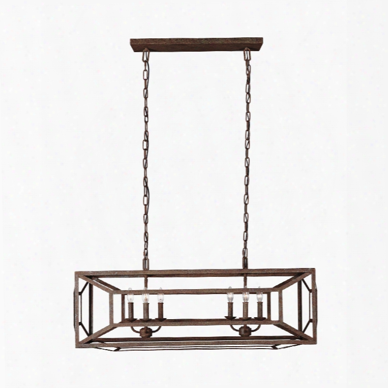 Murray Feiss Marquelle 6-light Island Chandelier In Weathered Iron