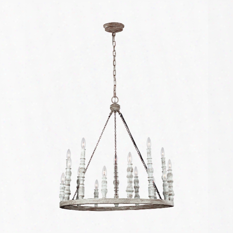 Murray Feiss Norridge 15-ligh T Chandelier In Distressed Fence Board And Distressed White