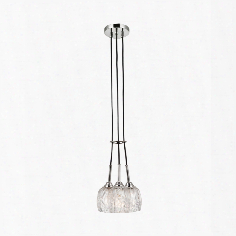 Murray Feiss Rubin 3-light Cluster Chandelier In Polished Nickel