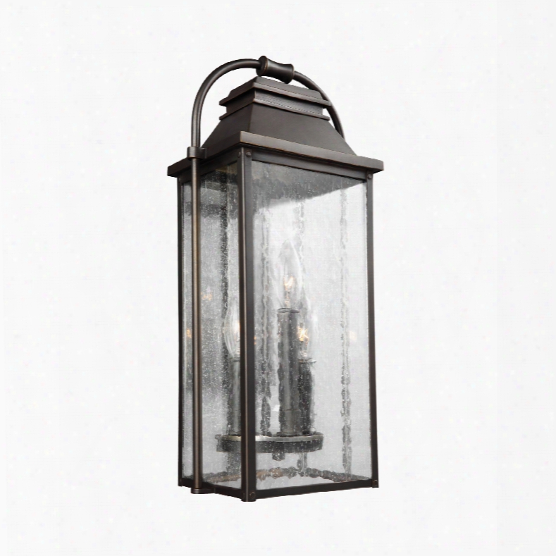 Murray Feiss Wellsworth 3-light Outdoor Wall Lantern In Antique Bronze