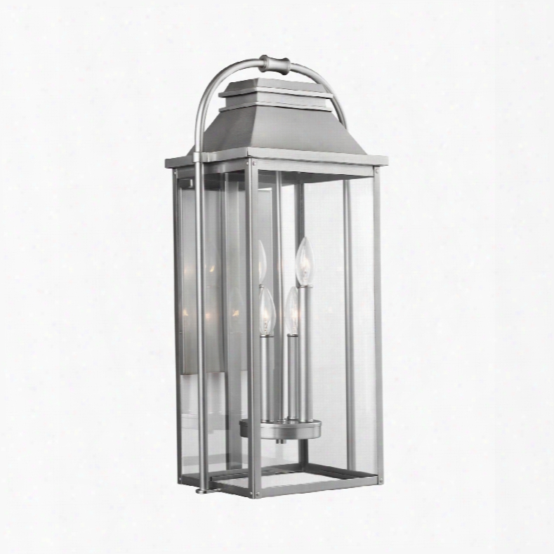 Murray Feiss Wellsworth 4-light Outdoor Wall Lantern In Painted Brushed Steel