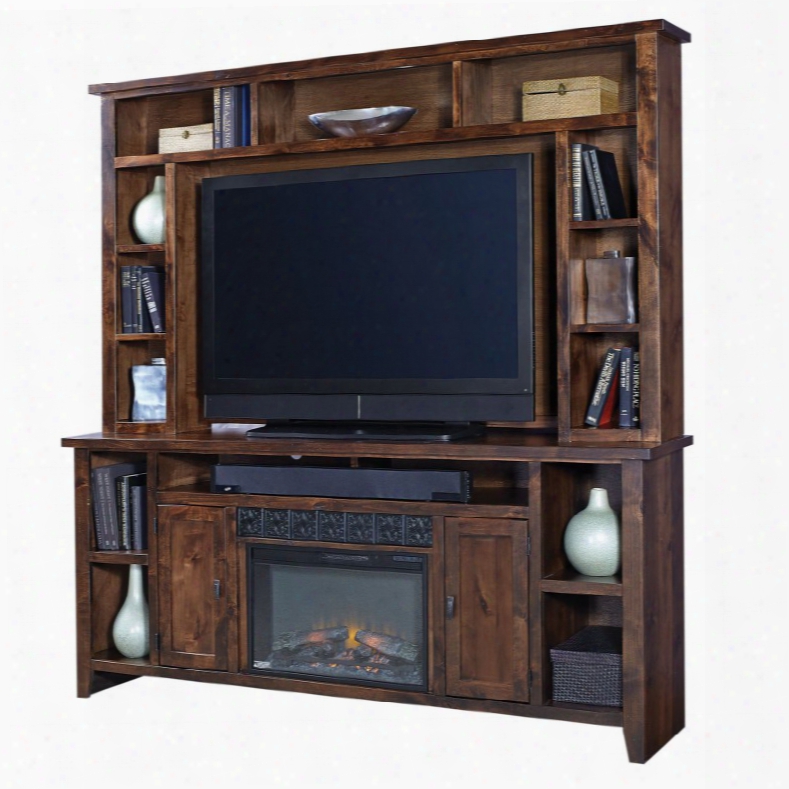 Aspenhome Alder Grove 84 Inch Fireplace Console With Hutch
