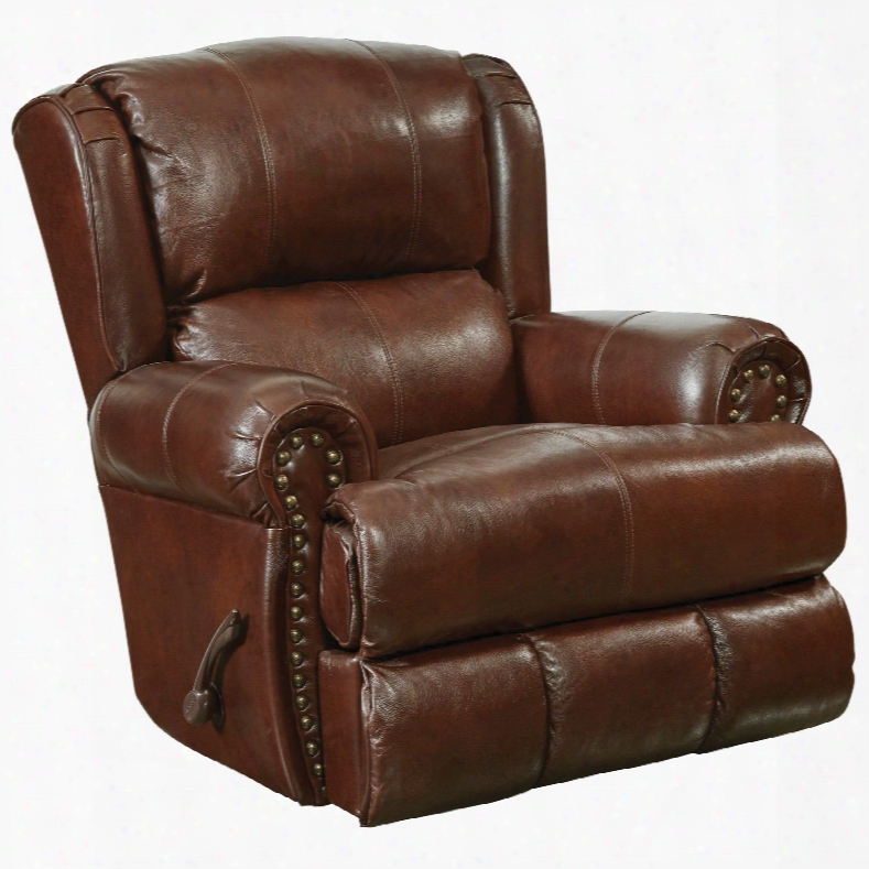 Catnapper Duncan Leather Power Deluxe Lay Fla Trecliner In Walnut