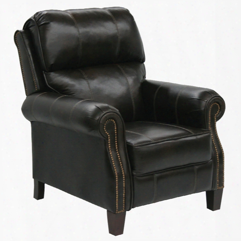 Catnapper Frazier Leather Reclining Chair With Extended Ottoman In Java