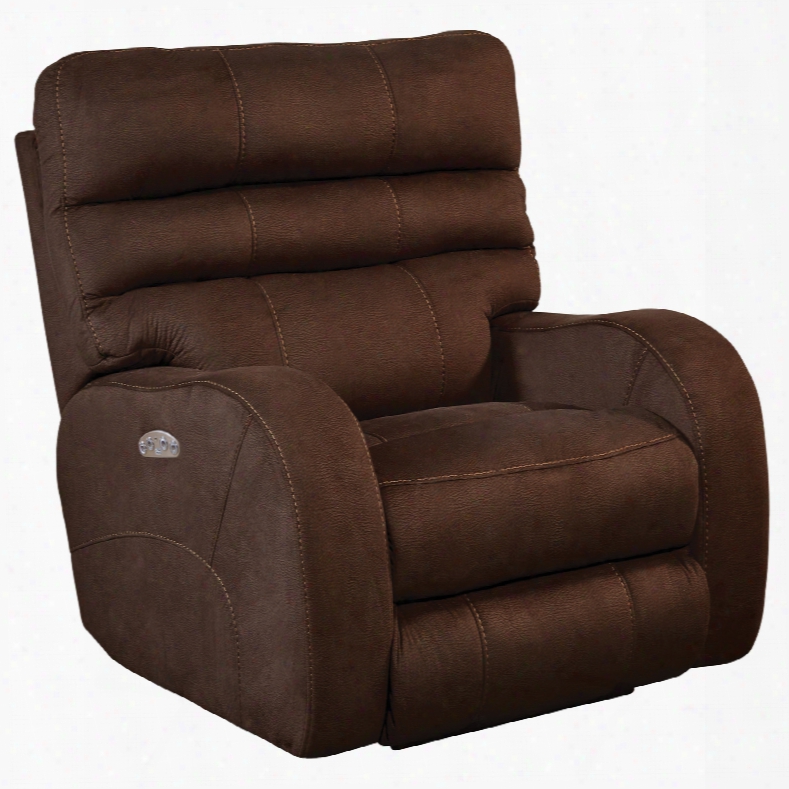 Catnapper Kelsey Power Lay Flat Recliner With Power Headrest In Walnut