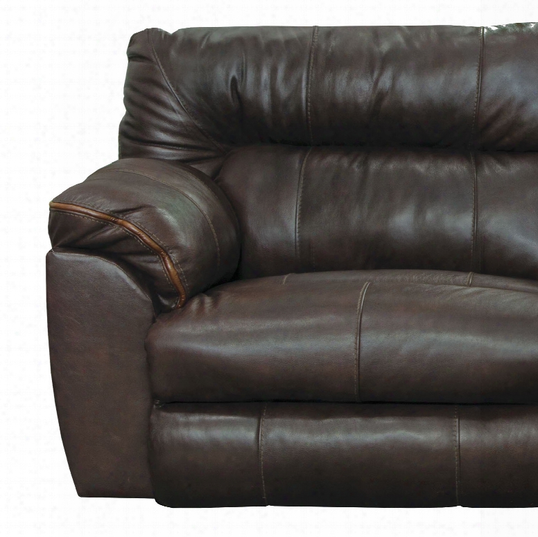 Catnapper Milan Leather Lay Flat Recliner In Chocolate