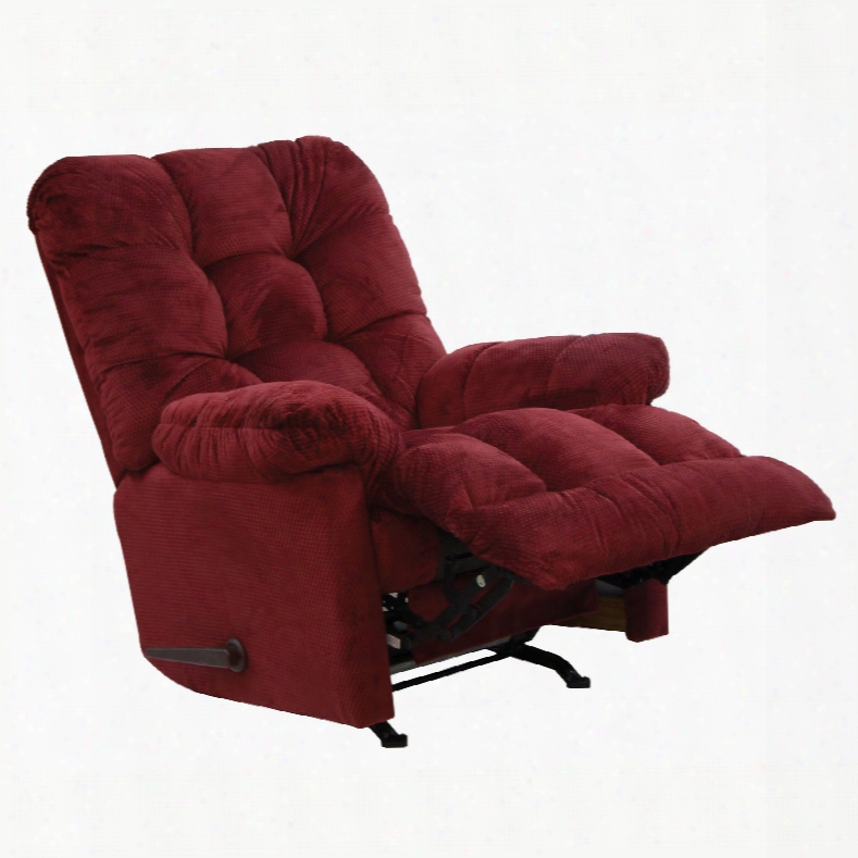 Catnapper Nettles Chaise Rocker Recliner With Deluxe Heat And Massage In Merlot