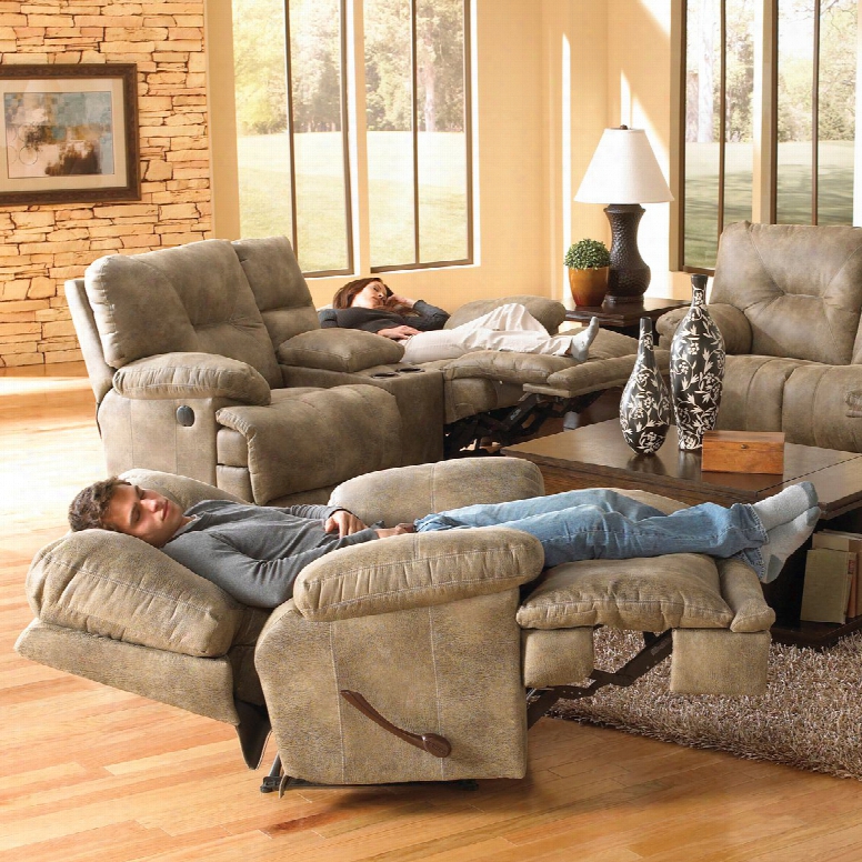 Catnapper Voyager Lay Flat Recliner In Brandy With Power Option