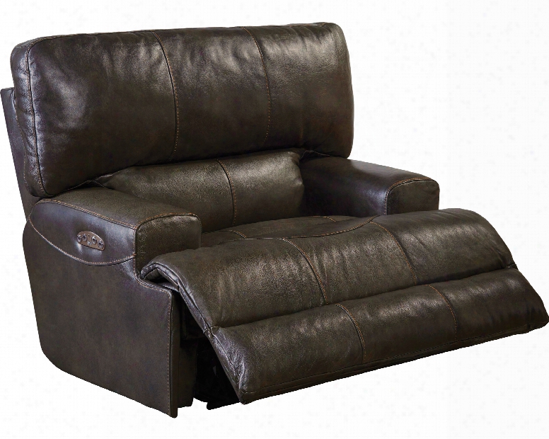 Catnapper Wembley Leather Lay Flat Recliner In Chocolate