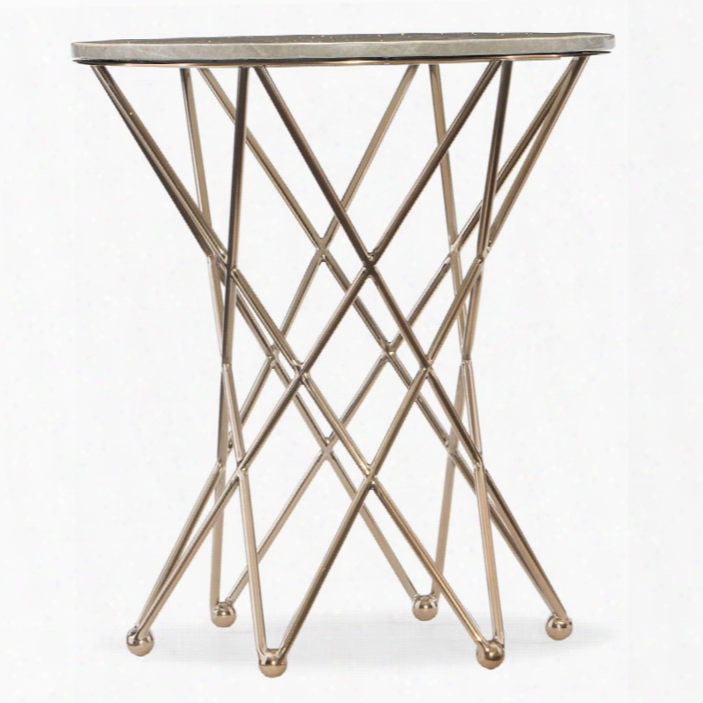 Hooker Highland Park Round End Table With Marble Top
