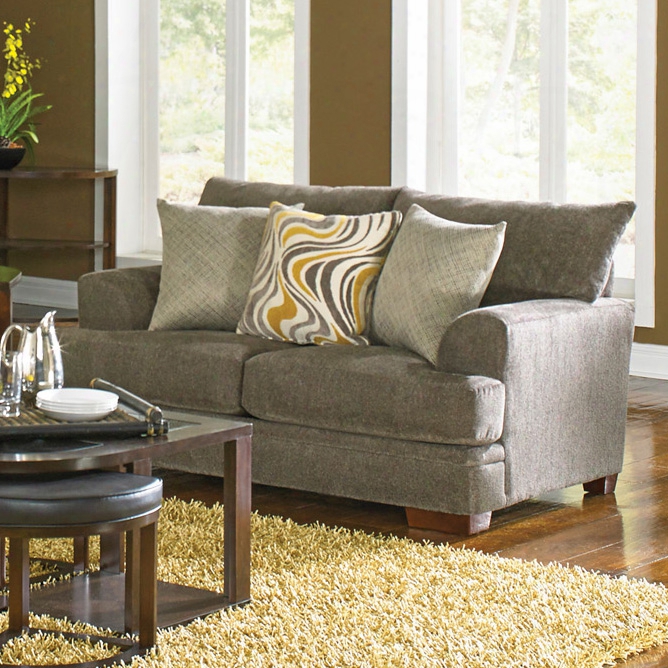 Jackson Crompton Loveseat In Pewter And Mellow Yellow