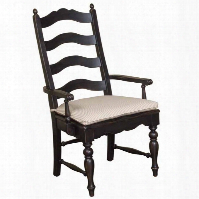 Kincaid Homecoming Vintage Pine Ladderback Arm Chair-black Finish - Set Of 2