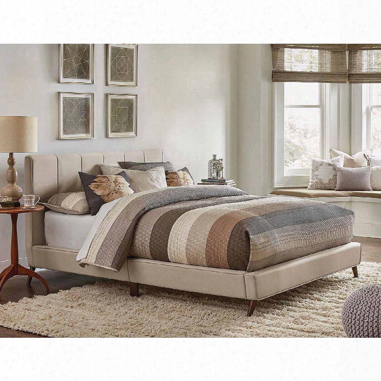 Hillsdale Furniture Aussie Upholstered Quen Bed In Neutral Fog Fabric