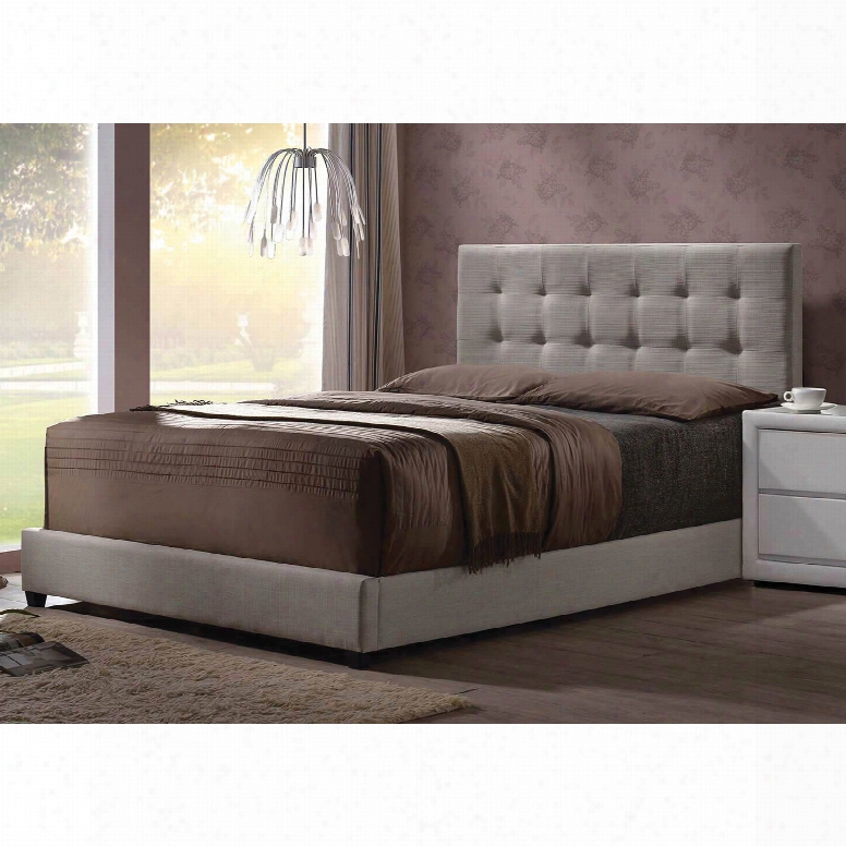 Hillsdale Furniture Duggan King Bed In Light Linen Gray Fabric
