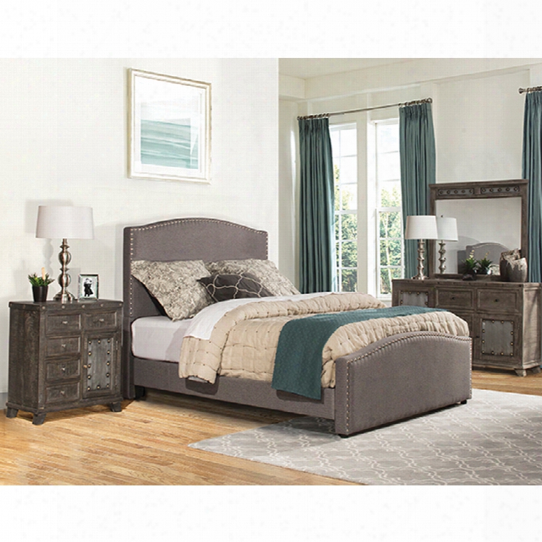 Hillsdale Furniture Kerstein California King Bed In Orly Gray Fabric