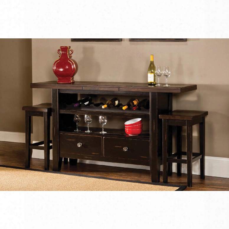 Hillsdale Furniture Killarney Server Set In Black And Antique Brown