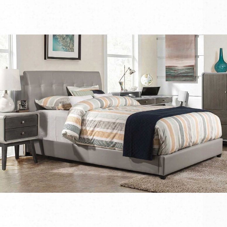 Hillsdale Furniture Lusso Full Bed In Gray Faux Leather