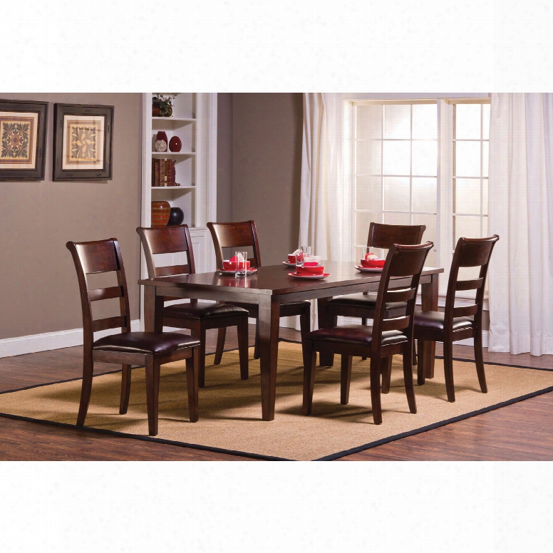 Hillsdale Furniture Park Avenue 7 Piece Dining Set With Leg Table In Dark Cherry