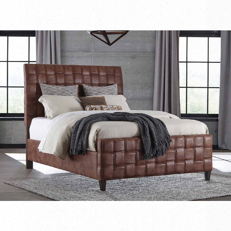 Hillsdale Furniture Riley Upholstered King Bed In Light Brown Leatherette