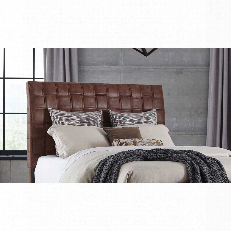 Hillsdale Furniture Riley Upholstered King Headboard With Bed Frame In Light Brown Leatherette