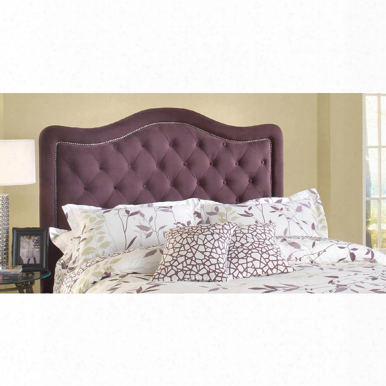 Hillsdale Furniture Trieste Tufted Upholstered King Headboard With Bedf Rame In Purple Fabric