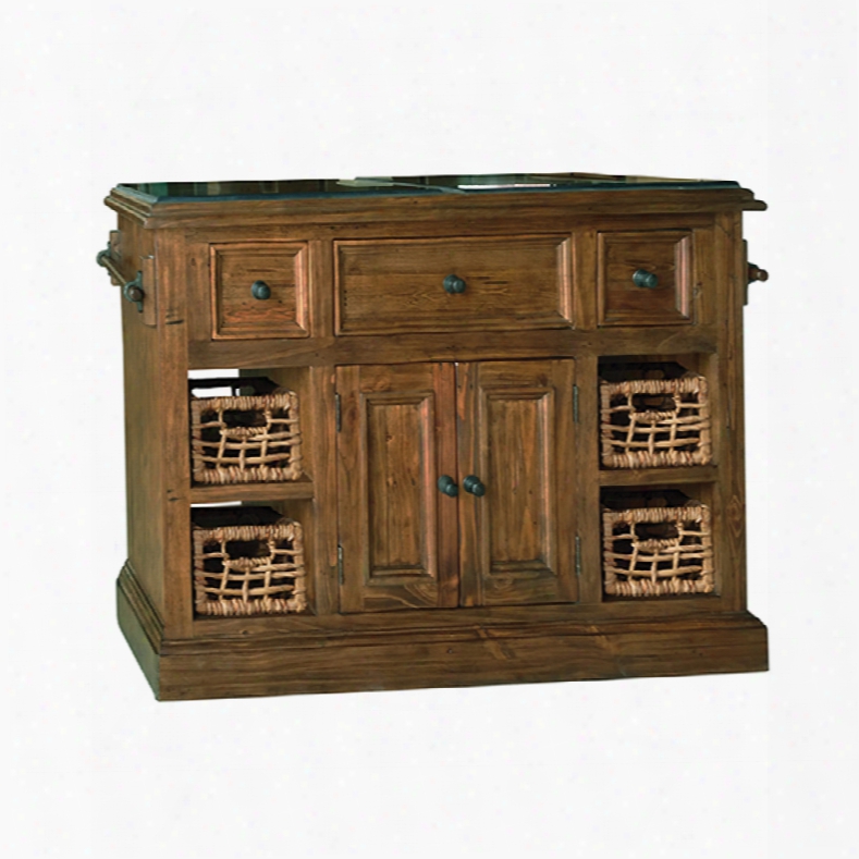 Hillsdale Furniture Tuscan Retreat Large Kitchen Island In Antique Pine