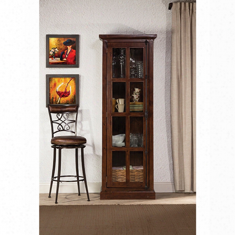 Hillsdale Furniture Tuscan Retreat Tall Single Door Cabinet In Rustic Mahogany