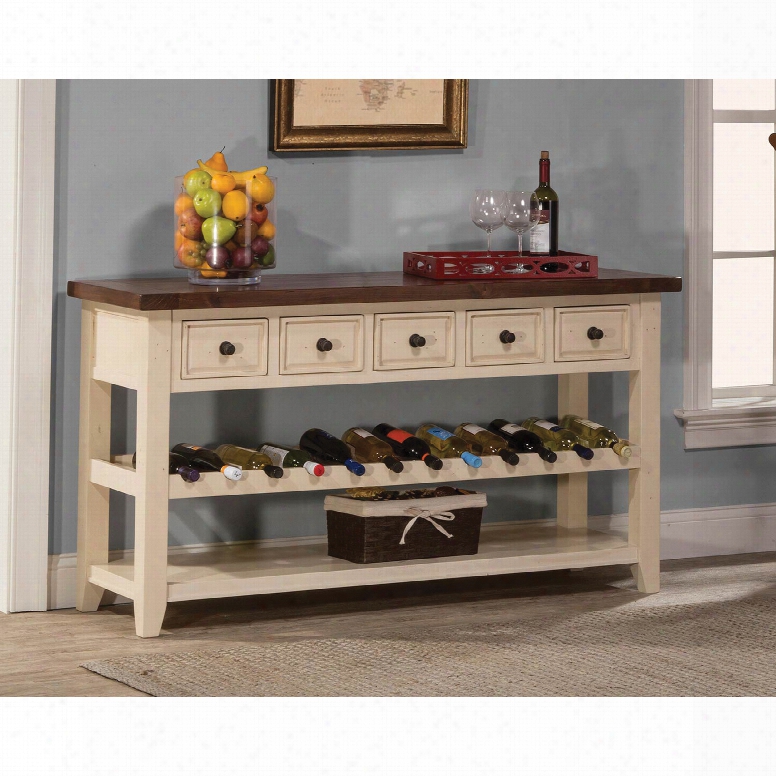 Hillsdale Furniture Tuscan Retreat Wine Rack Hall Table In Antique White