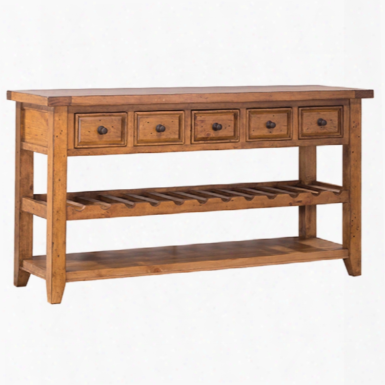 Hillsdale Furniture Tuscan Retreat Wi Ne Rack Hall Table In Old Orld Pine