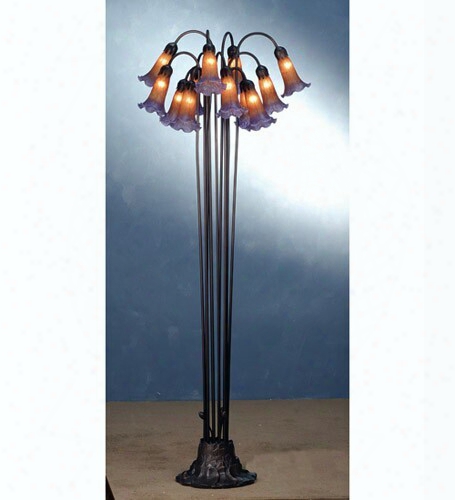 Meyda Tiffany 12-light Floor Lily Amber Purple