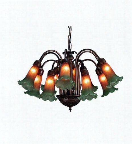 Meyda Tiffany 12-light Hanging Lily Amber Green