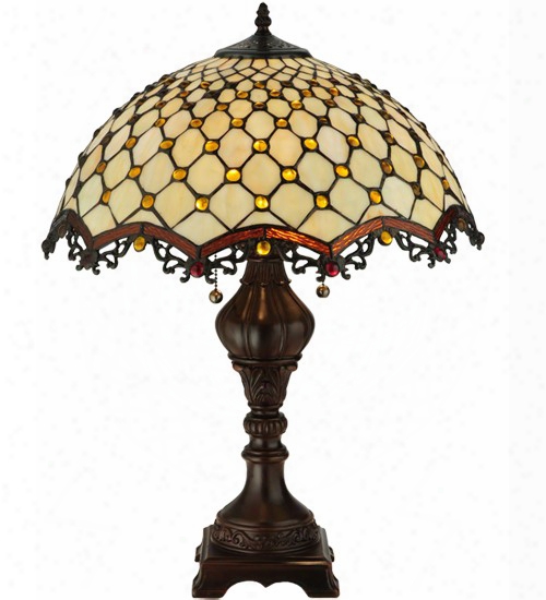 Meyda Tiffany 24-inch H Diamond And Jewel Table Lamp