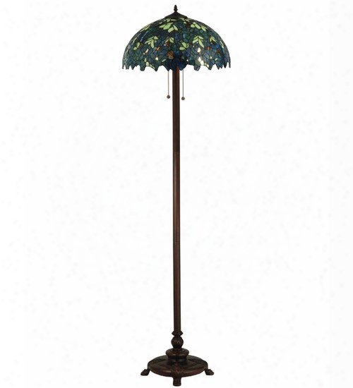 Meyda Tiffany 63-inch H Nightfall Wisteria Floor Lamp