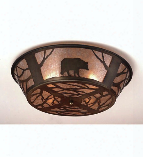 Meyda Tiffany Black Bear 4-light Flush Mount