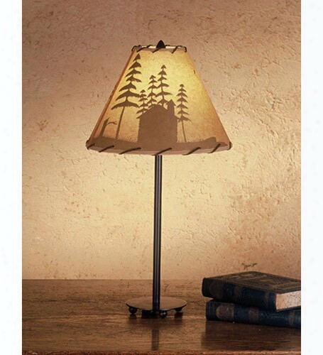 Meyda Tiffany Cabinin The Woods Painted Accent Lamp