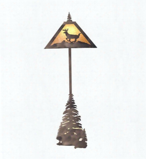 Meyda Tiffany Deer And Pine Floor Lamp