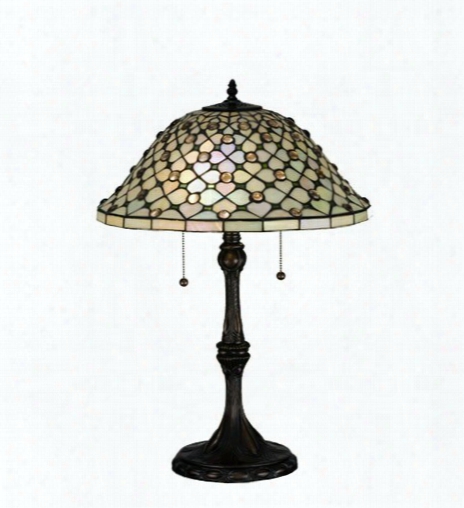 Meyda Tiffany Diamond & Jewel Recurve Table Lamp