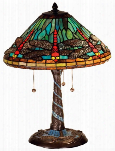 Meyda Tiffany Dragonfly Cone 21 Table Lamp