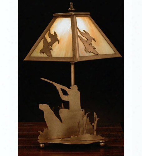 Meyda Tiffany Duck And Hunter Accent Lamp - Mauve Beige