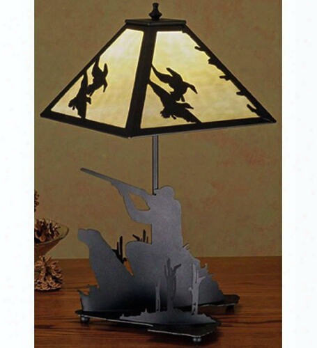 Meyda Tiffany Duck And Hunter Table Lamp - Black