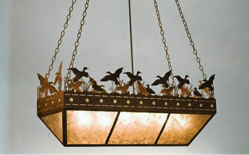 Meyda Tiffany Duck In Flight Inverted 6-light Oblong Pendant