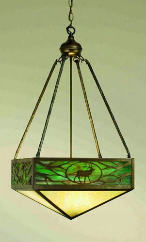 Meyda Tiffany Elk 4-light Inverted Pendant - Antique Copper