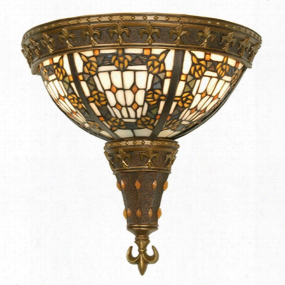 Meyda Tiffany Fleur-de-lis 2-light Wall Sconce - Orange Yellow